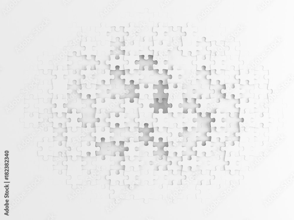 White Puzzle Background - 3d rendering