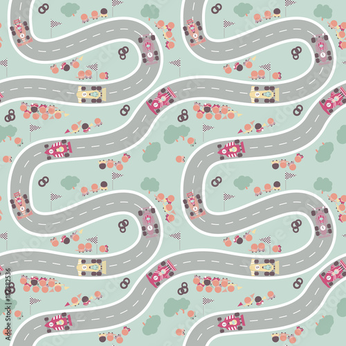 Racing seamless pattern