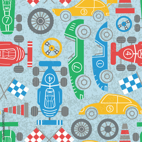 Racing sport seamless pattern