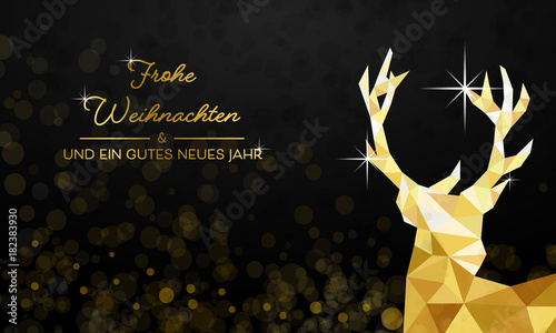 Weihnachtskarte Hirsch - Gold (DE)