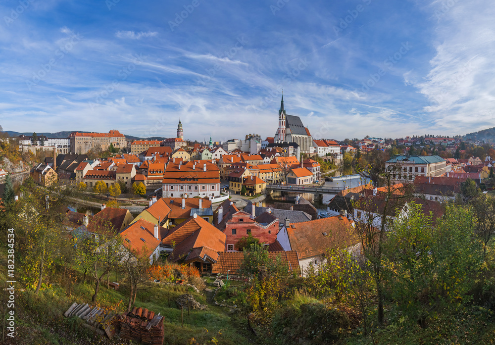 Cesky Krumlov cityscape in Czech Republic