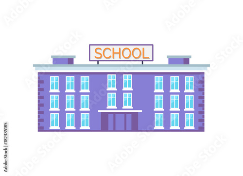 Huge School Building Vector Illustration