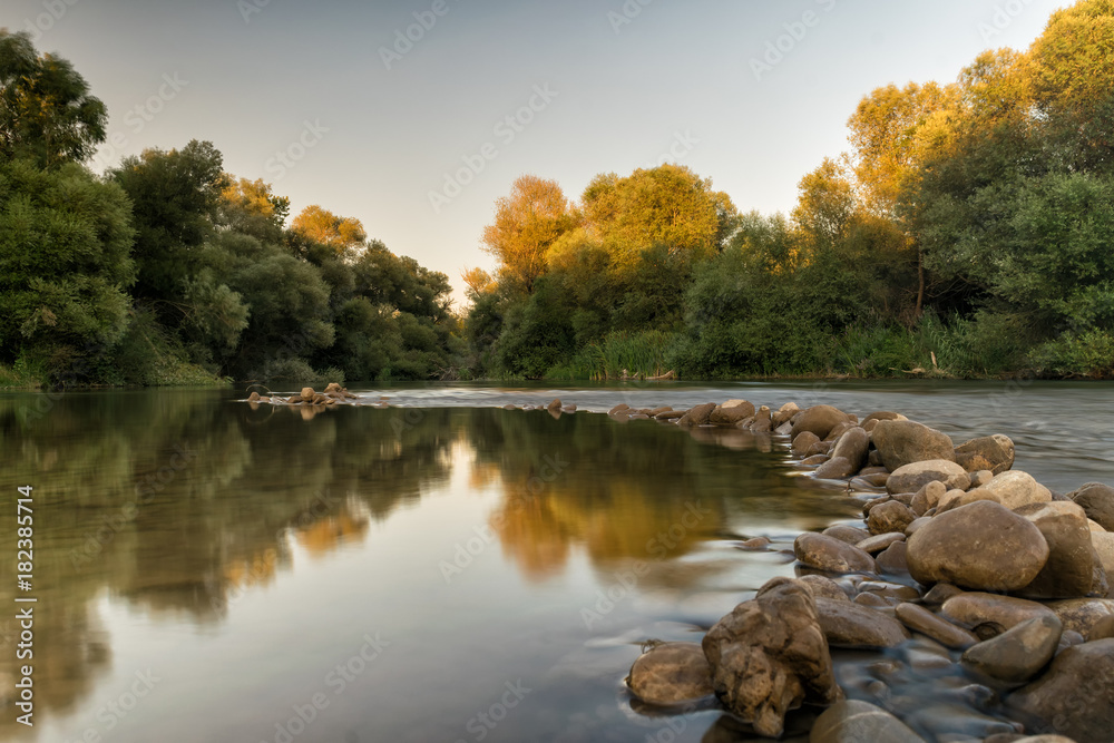 River Alfeios in Greece. A touristic destination in Peloponnese.
