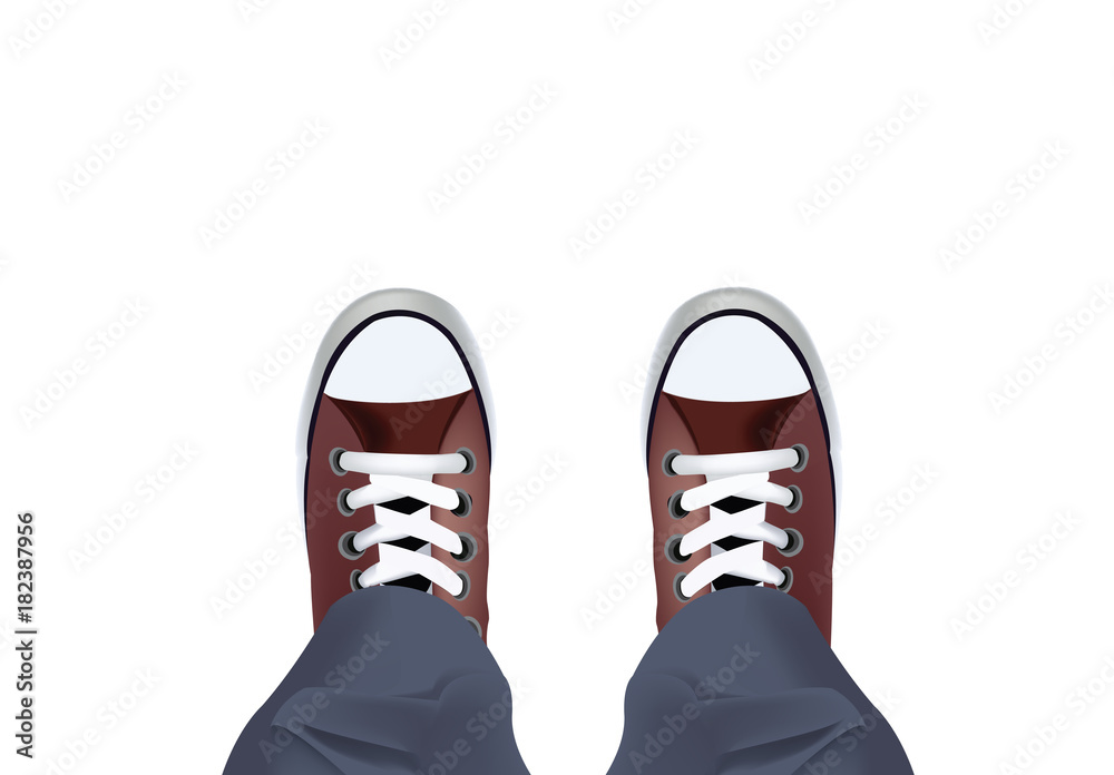  piedi con calzature scarpe ginnastica rosse