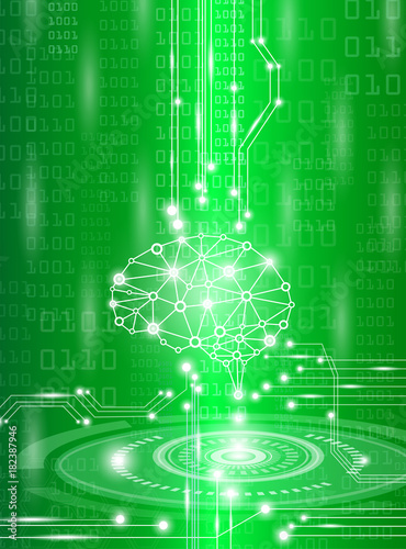 abstract background technology concept in green light,brain and human body heal ,technology modern medical science in future and global international medical with tests analysis clone DNA human