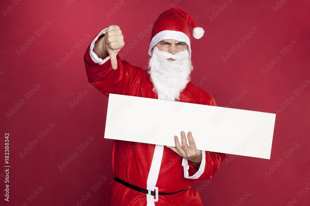 Santa Claus shows thumbs down Santa Claus shows thumbs down