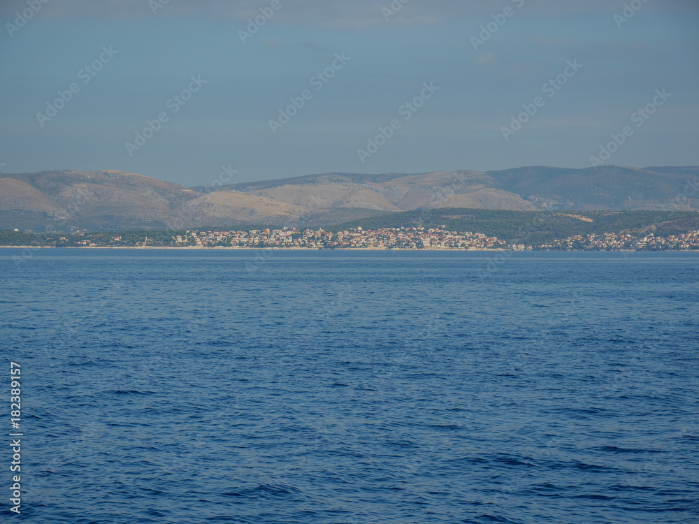 Adriatic seascape with Croatian coastline.