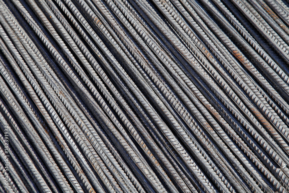 Rebar organised at the construction site Rebar organised at the construction site