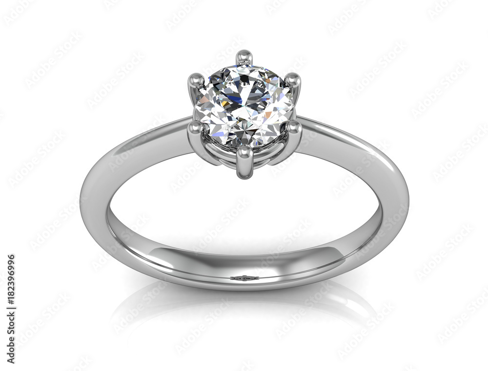 Jewellery ring on a white background (high resolution 3D image)