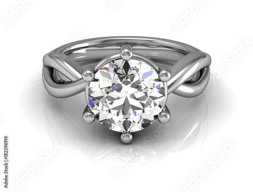 Jewellery ring on a white background (high resolution 3D image)
