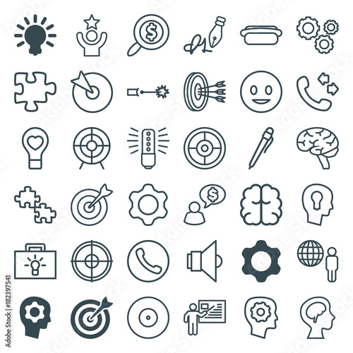 Set of 36 idea outline icons