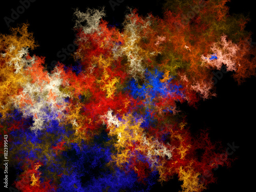 A abstract fractal background created using the recursive fractal flame algorithm. 
