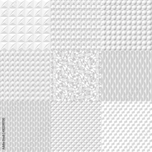 Set white geometric texture. Vector background can be used in cover design, book design, website background, CD cover, advertisi