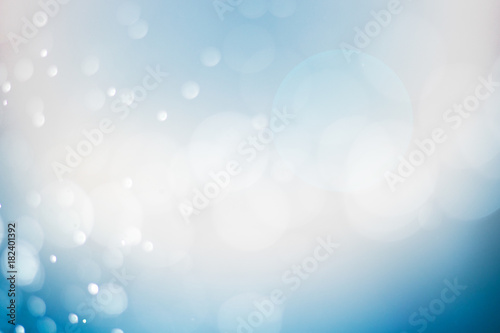 Soft blur abtract blue bokeh and Christmas background. © khwanchai