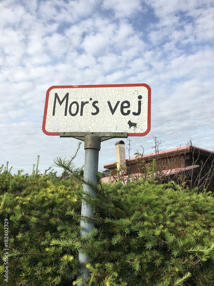 Straßenschild in Dänemark