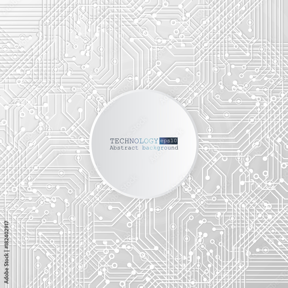 Vector circuit board illustration. Abstract technology