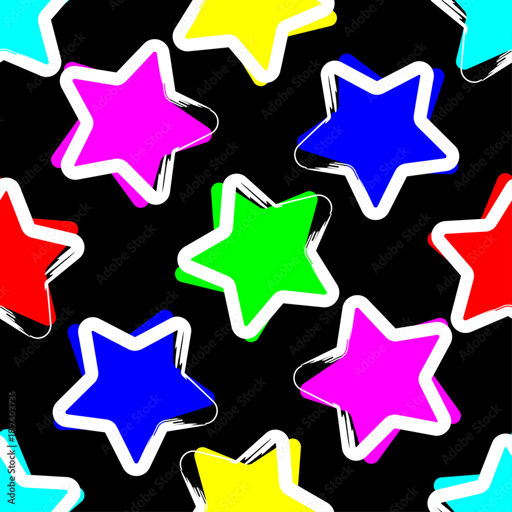 Seamless vector background with decorative stars. The stroke of the pen. Textile rapport. Seamless vector background with decorative stars. The stroke of the pen. Textile rapport.