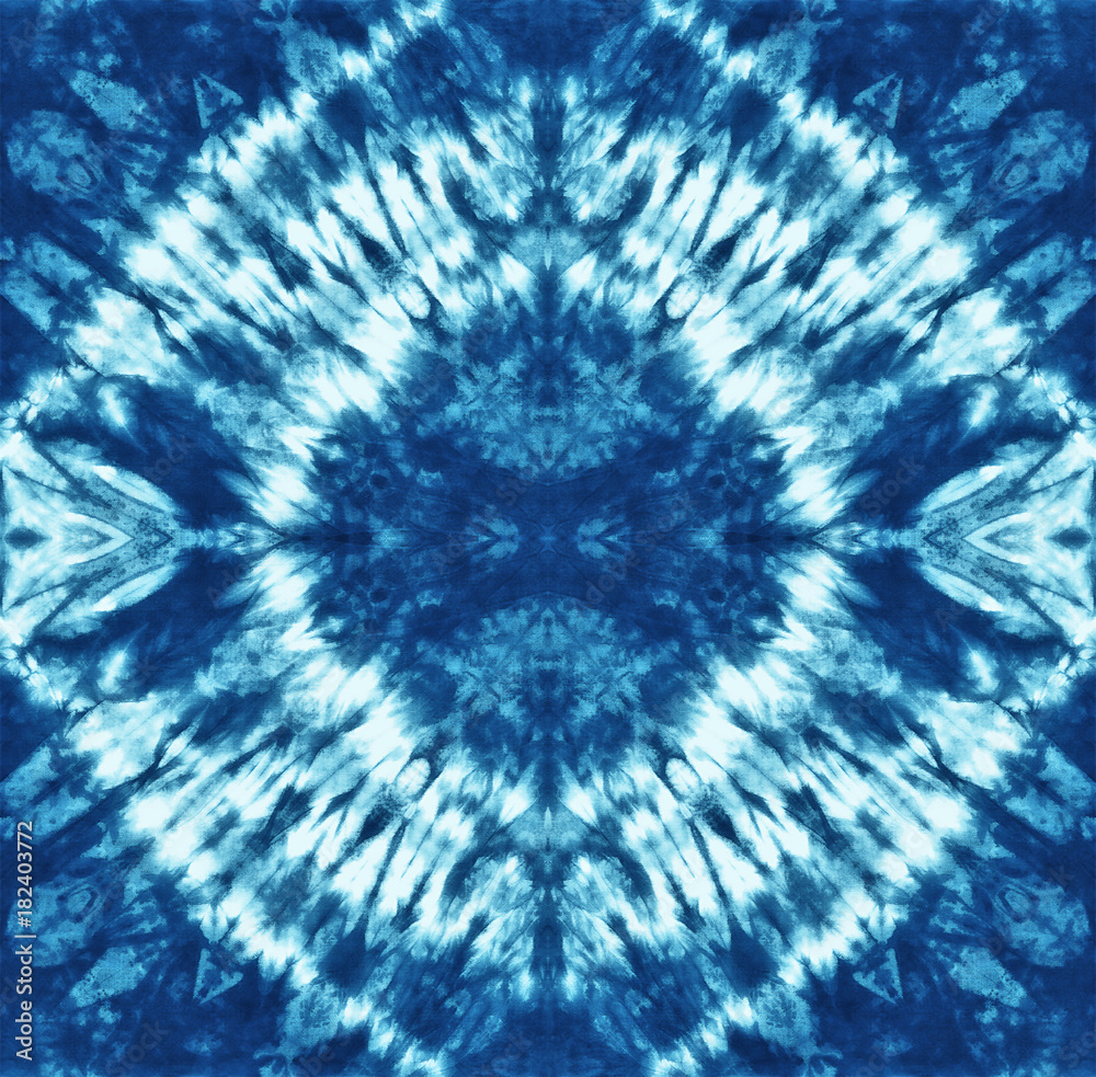 Seamless pattern, abstract tie dyed fabric of indigo color on white cotton. Hand painted fabrics. Shibori dyeing Seamless pattern, abstract tie dyed fabric of indigo color on white cotton. Hand painted fabrics. Shibori dyeing