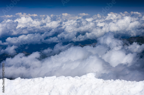 Blue sky with cloud, view from Jungfraujoch, Switzerland