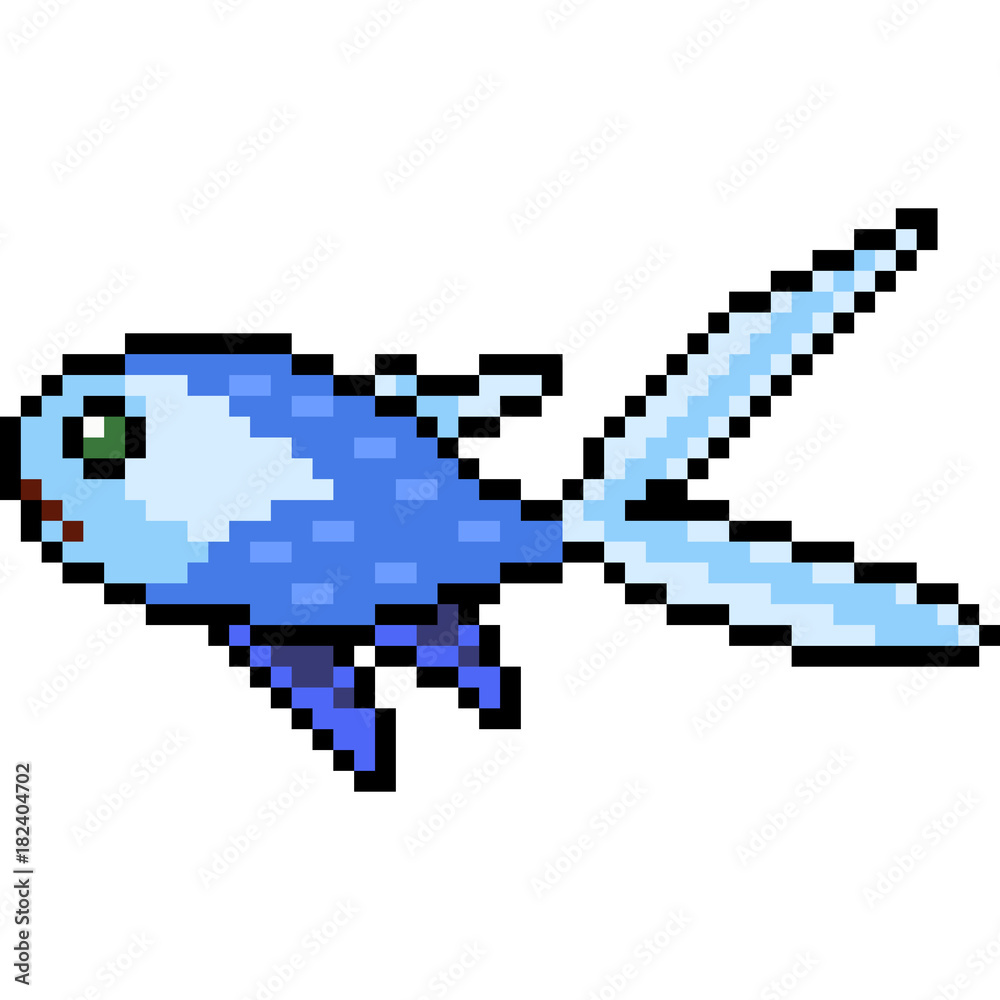 vector pixel art deep sea fish