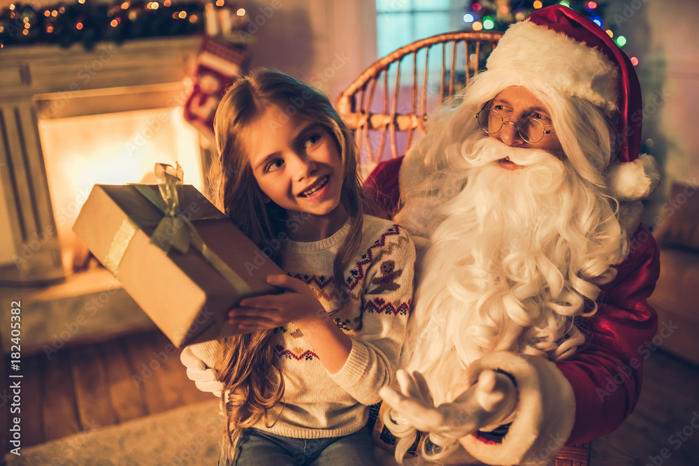 Girl with Santa Claus Girl with Santa Claus