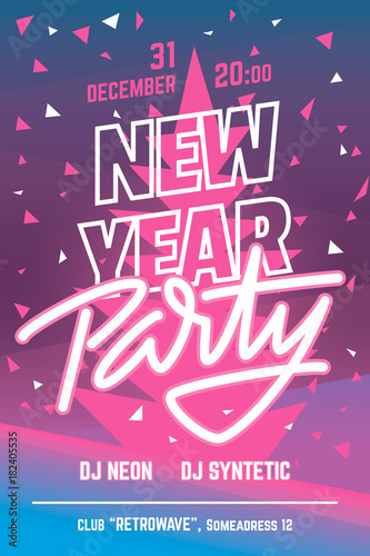 New Year Party Poster/Flyer template. Vector.