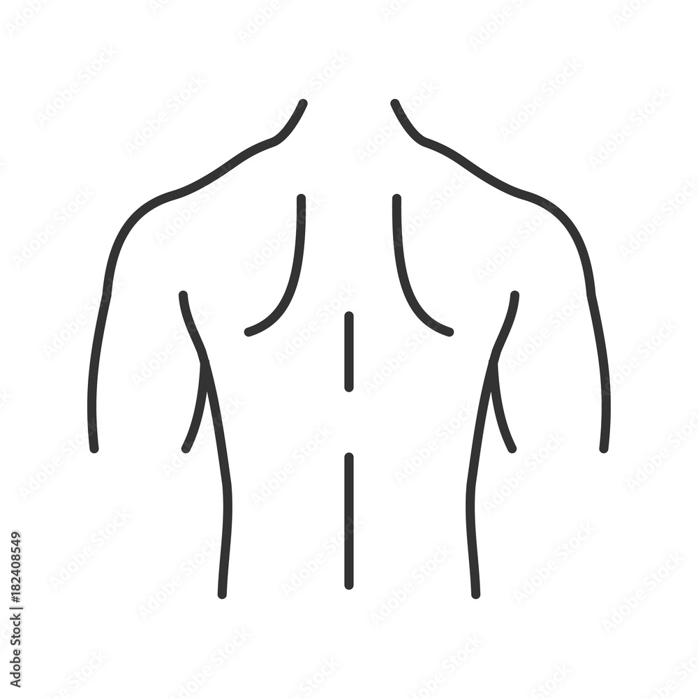 Man's back linear icon
