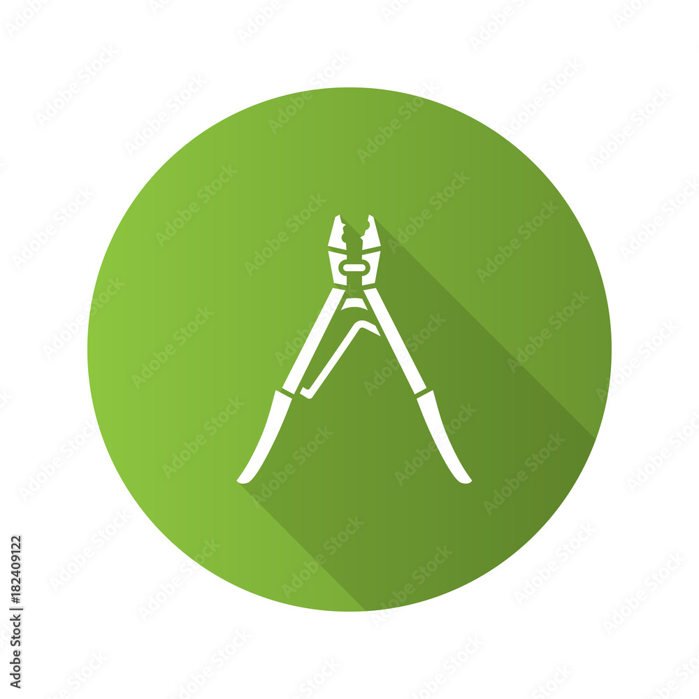 Crimping tool flat design long shadow glyph icon Crimping tool flat design long shadow glyph icon