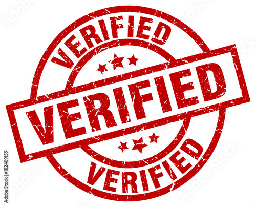 verified round red grunge stamp