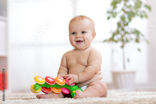 Adorable little baby in dia...