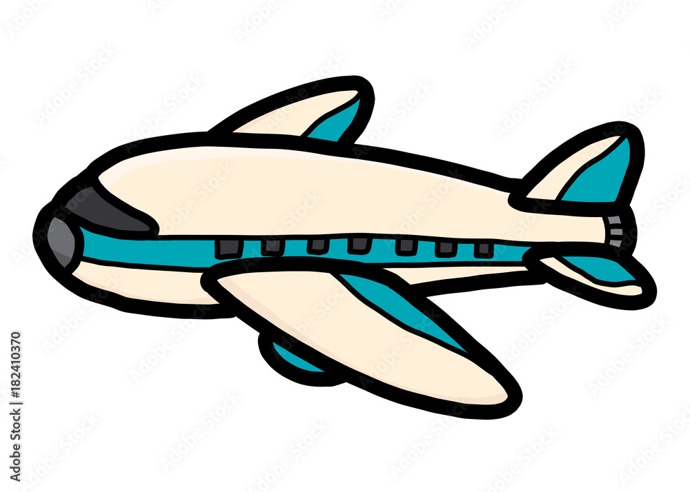 airplane / cartoon vector and illustration, hand drawn style, isolated on white background.