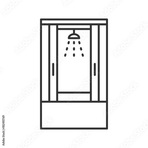 Shower cabin linear icon