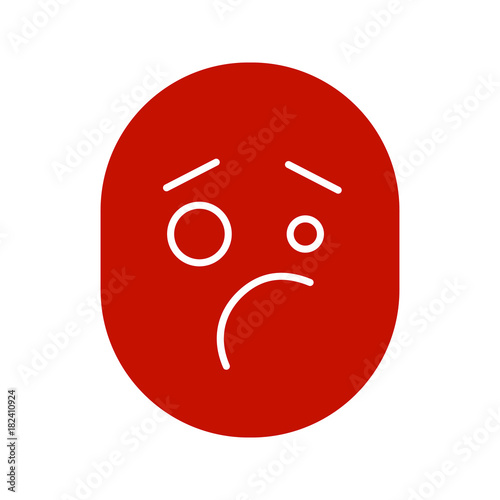 Confused upset smile glyph color icon