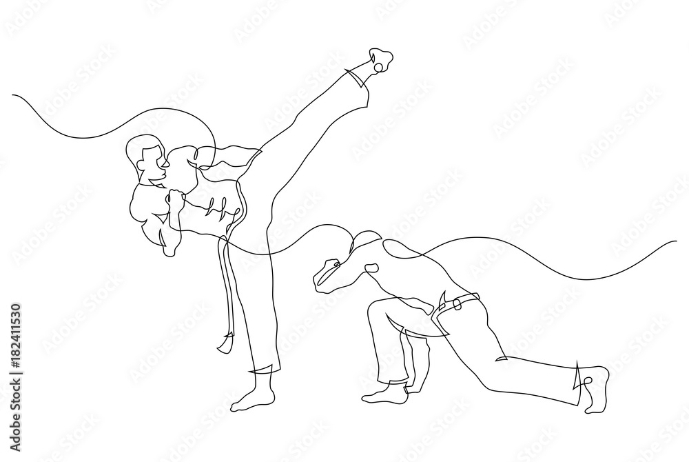 capoeira fighter contour Isolated on white. vector illustration capoeira fighter contour Isolated on white. vector illustration