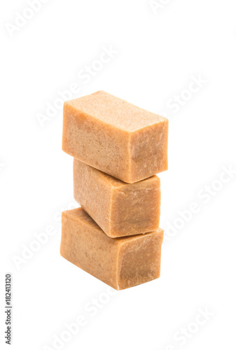 milk toffee candy isolated
