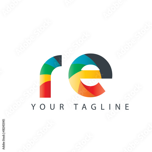 Initial Letter RE Design Logo