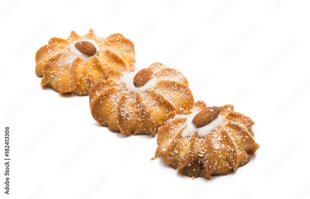 cookies with almonds isolated