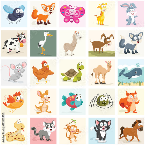 Fototapeta Naklejka Na Ścianę i Meble -  Animals Vector Illustration Set