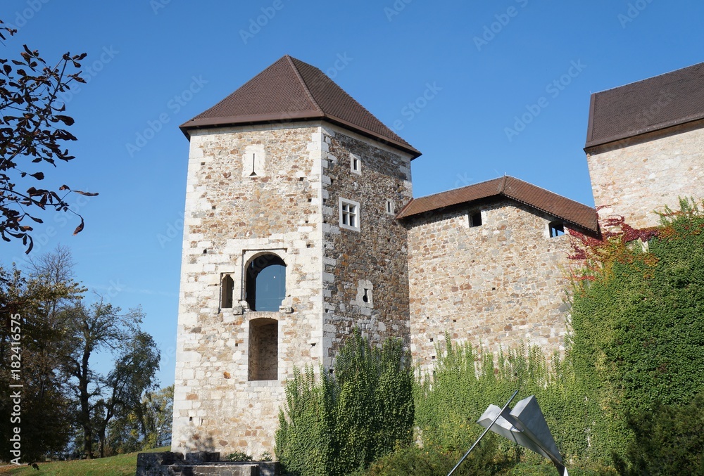 Naklejka premium Ljubljana castle - Ljubljanski grad, Slovenia, Europe