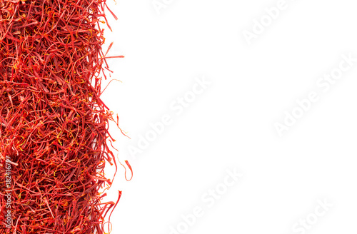 saffron crocus threads isolated on white photo