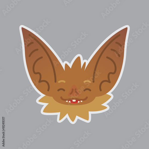 Bat emotional head. Happy emoji. Smiley icon.