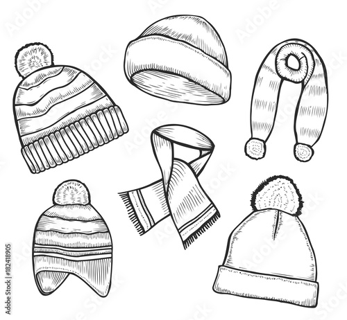 Set of woolen winter clothes