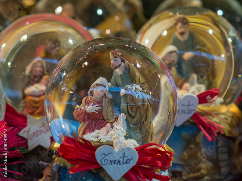 Christmas market souvenir, Trentino Alto Adige, Northern Italy. Trento Christmas, Selective focus