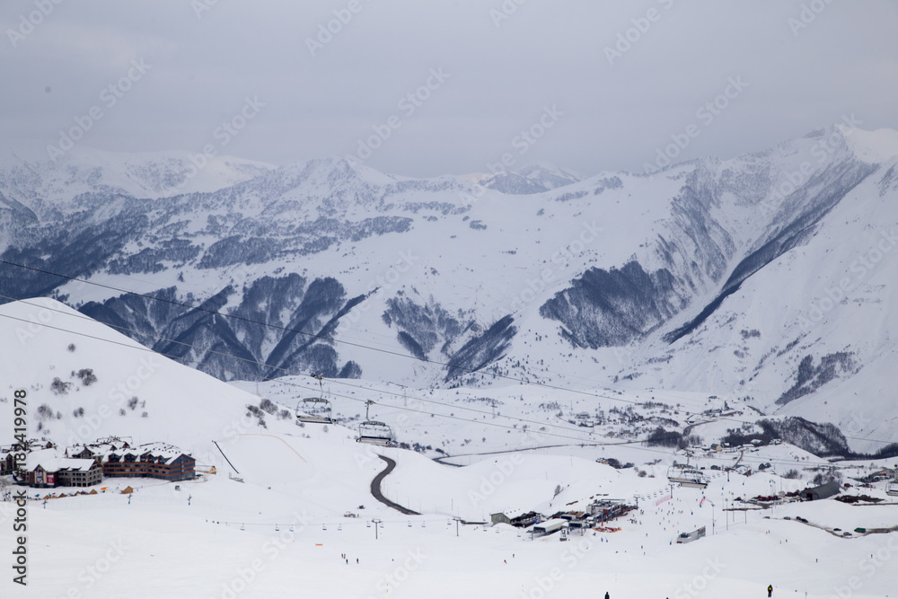 Caucasus Mountains, Georgia, ski resort Gudauri.