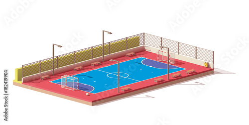 Vector low poly futsal court