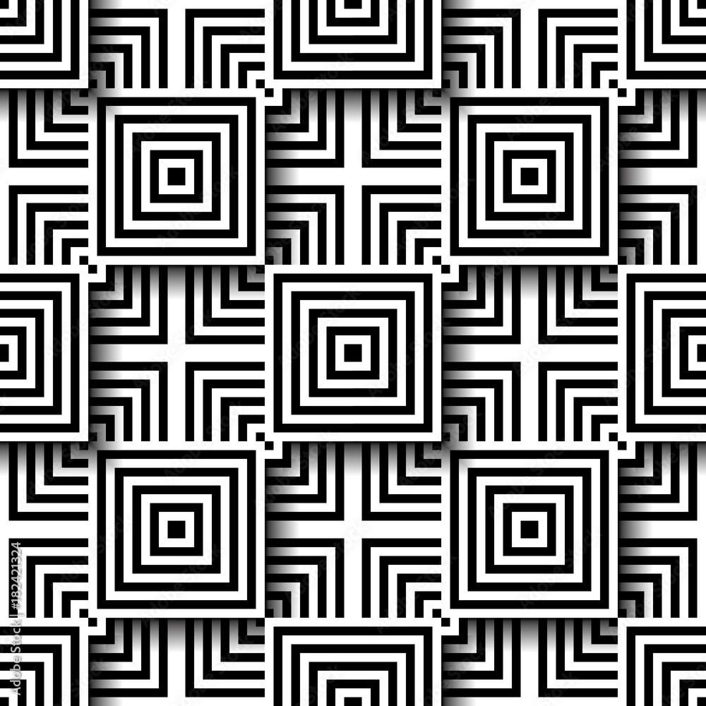 Geometric pattern. Black and white. Squares and stripes. Abstract hipster fashion design. Geometric pattern. Black and white. Squares and stripes. Abstract hipster fashion design.