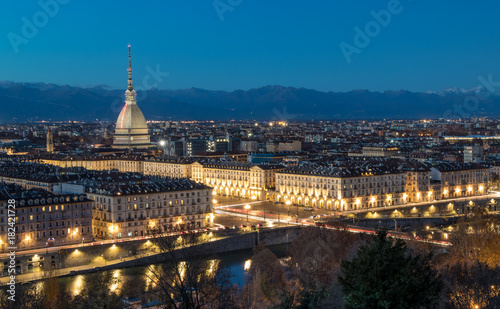 landscape of turin by night 