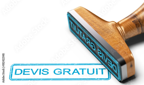 Devis Gratuit, Proposition de Prix sur Fond Blanc photo