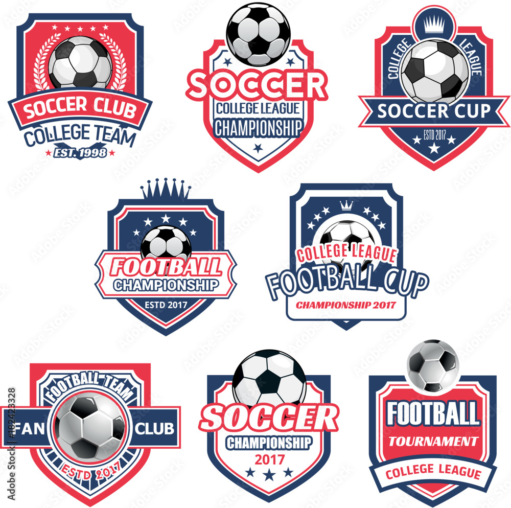 Naklejka premium Vector icons for soccer club football team league
