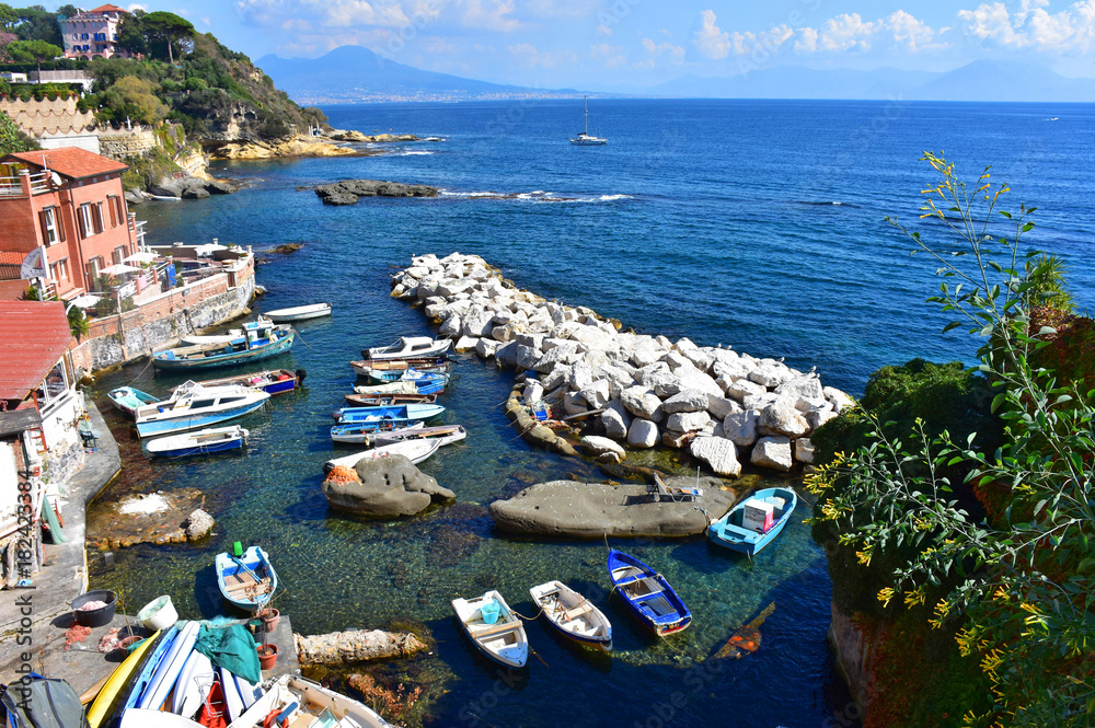 Napoli, piccolo porto di Marechiaro a Posillipo Stock Photo | Adobe Stock